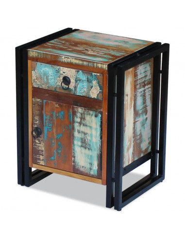 Comodino in Legno Massello di Recupero