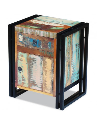 Comodino in Legno Massello di Recupero