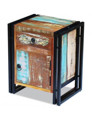 Comodino in Legno Massello di Recupero