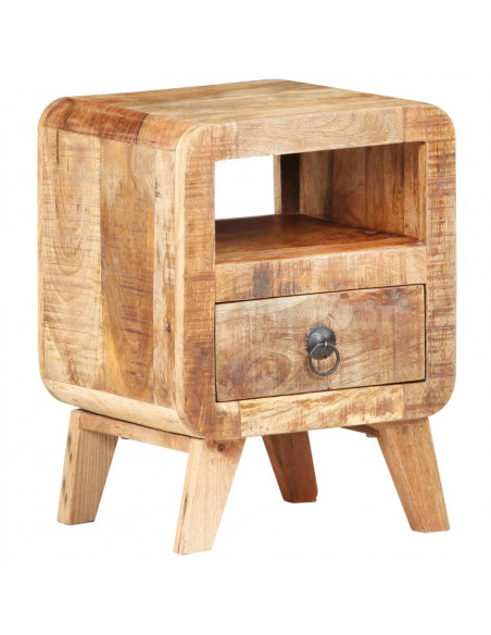 Comodino 30x30x41 cm in Legno di Mango Grezzo