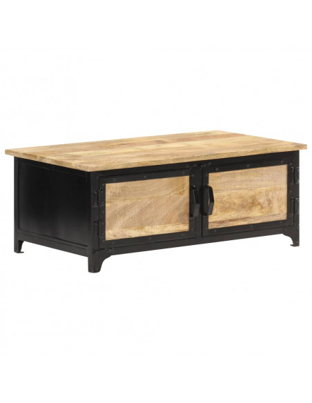 Tavolino da Salotto 90x50x35 cm in Legno Massello di Mango