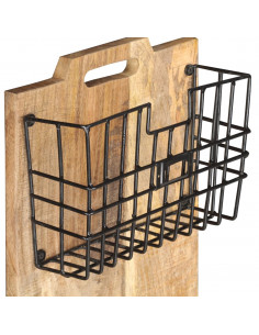 Portariviste a Parete 33x10x67 cm in Massello di Mango Grezzo 2
