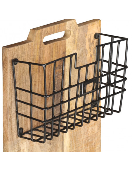 Portariviste a Parete 33x10x67 cm in Massello di Mango Grezzo