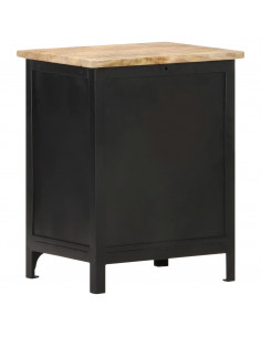 Comodino 40x30x50 cm in Legno Massello di Mango 2