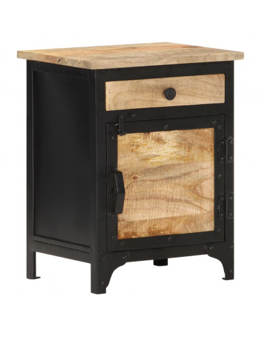 Comodino 40x30x50 cm in Legno Massello di Mango