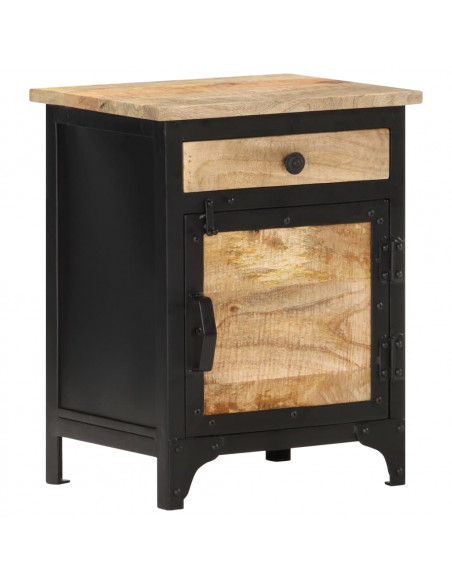 Comodino 40x30x50 cm in Legno Massello di Mango