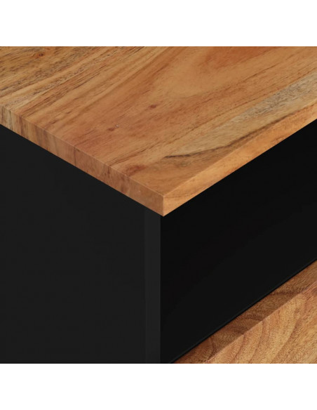 Comodini 2pz in Legno Massello di Acacia e Legno Multistrato