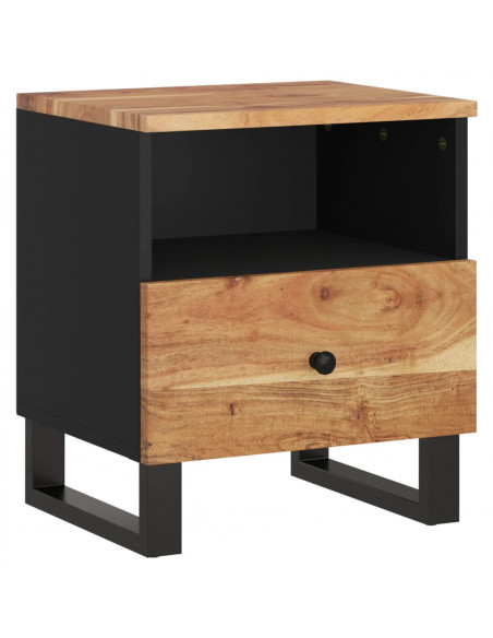 Comodini 2pz in Legno Massello di Acacia e Legno Multistrato