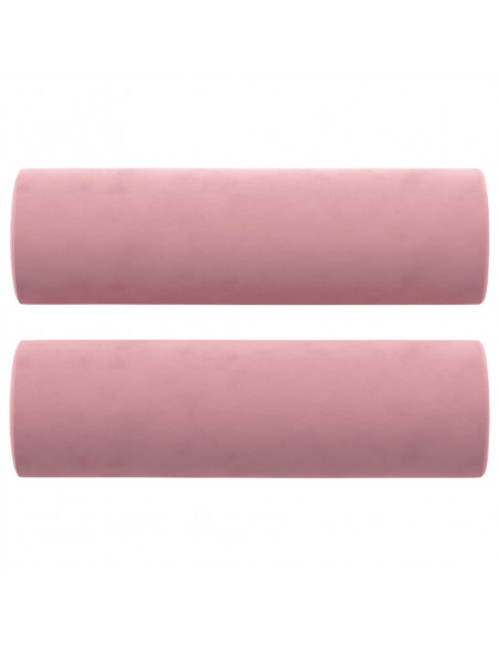 Divano a 2 Posti con Cuscini Rosa 120 cm in Velluto