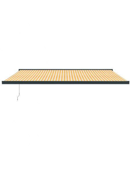 Tenda Sole Retrattile Gialla e Bianca 5x3 m Tessuto e Alluminio