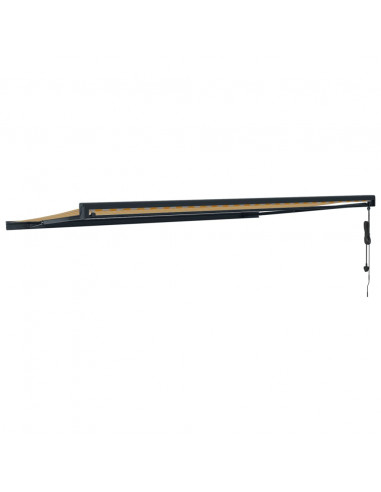 Tenda Sole Retrattile Gialla e Bianca 5x3 m Tessuto e Alluminio