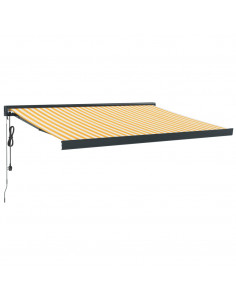 Tenda Retrattile Gialla e Bianca 3x2,5 m in Tessuto e Alluminio