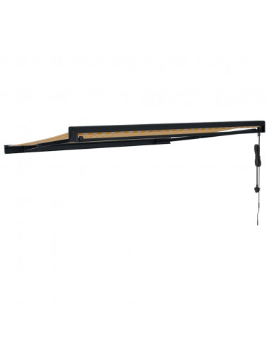 Tenda Retrattile Gialla e Bianca 3x2,5 m in Tessuto e Alluminio