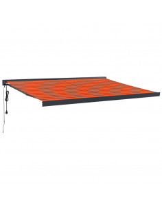 Tenda Retrattile Arancione e Marrone 4,5x3m Tessuto e Alluminio