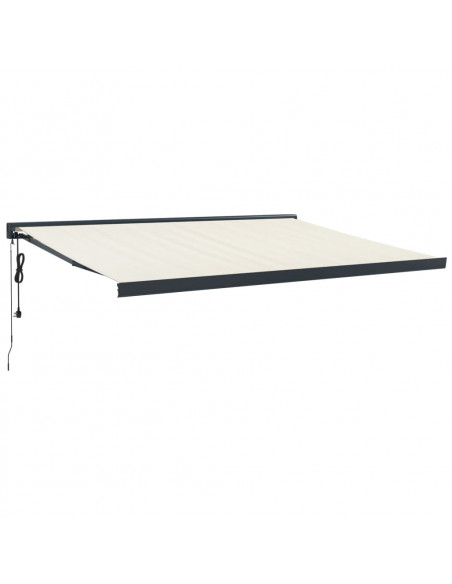 Tenda da Sole Retrattile Crema 4,5x3 m in Tessuto e Alluminio