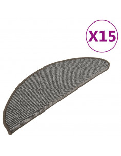 Tappetini per Scale 15 pz Grigi 65x21x4 cm