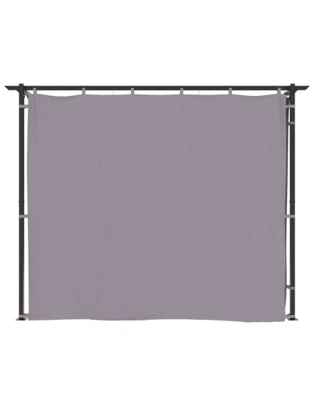 Gazebo con Tende 3x3 m Antracite in Acciaio