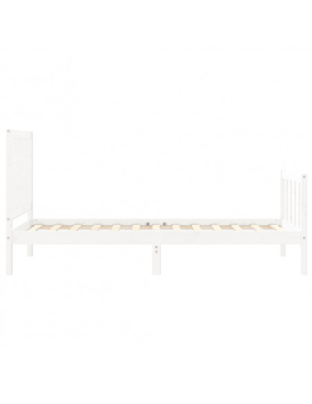 Giroletto con Testiera Bianco 100x200 cm in Legno Massello