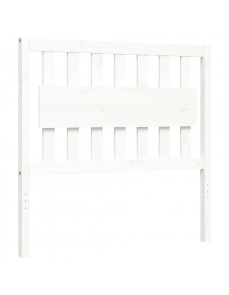 Giroletto con Testiera Bianco 100x200 cm in Legno Massello