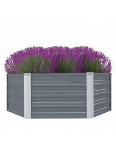 Letto di Coltura Rialzato 129x129x46 cm Acciaio Zincato Grigio