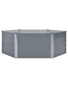 Letto di Coltura Rialzato 129x129x46 cm Acciaio Zincato Grigio 2