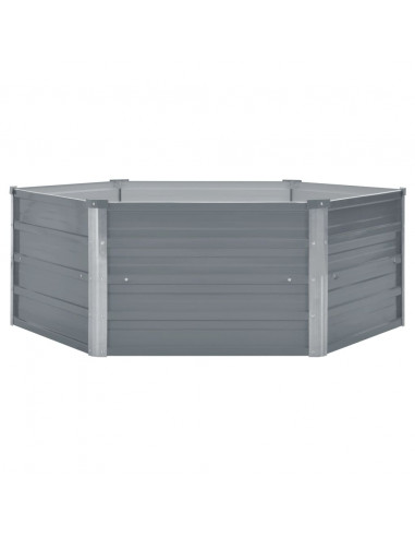 Letto di Coltura Rialzato 129x129x46 cm Acciaio Zincato Grigio
