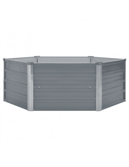 Letto di Coltura Rialzato 129x129x46 cm Acciaio Zincato Grigio