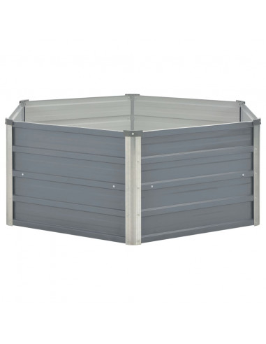 Letto di Coltura Rialzato 129x129x46 cm Acciaio Zincato Grigio