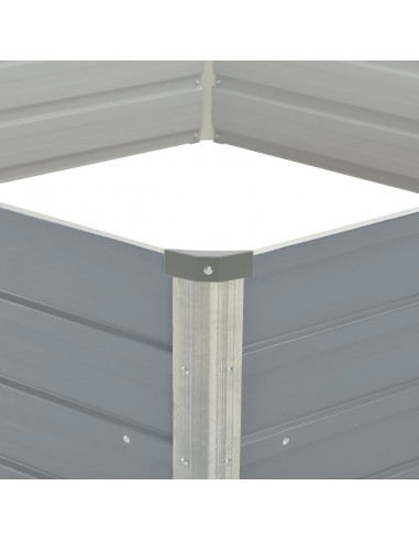 Letto di Coltura Rialzato 129x129x46 cm Acciaio Zincato Grigio