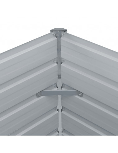 Letto di Coltura Rialzato 129x129x46 cm Acciaio Zincato Grigio