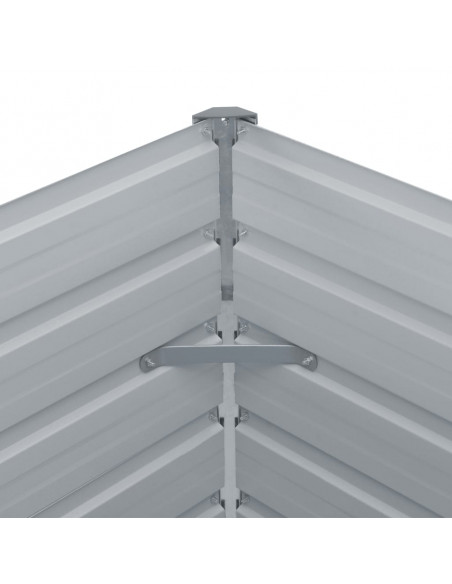 Letto di Coltura Rialzato 129x129x46 cm Acciaio Zincato Grigio