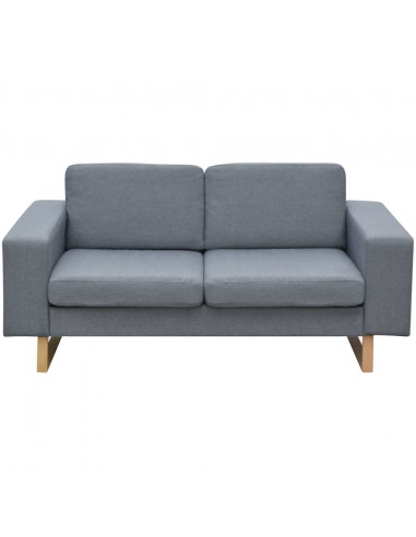 Divano a 2 Posti in Tessuto Grigio Chiaro