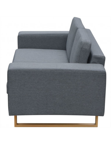 Divano a 2 Posti in Tessuto Grigio Chiaro