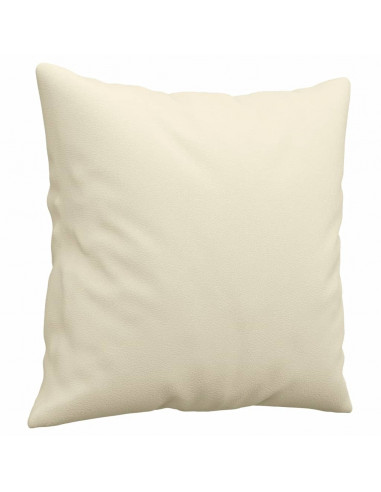 Divano a 2 Posti con Cuscini Crema 140 cm in Similpelle