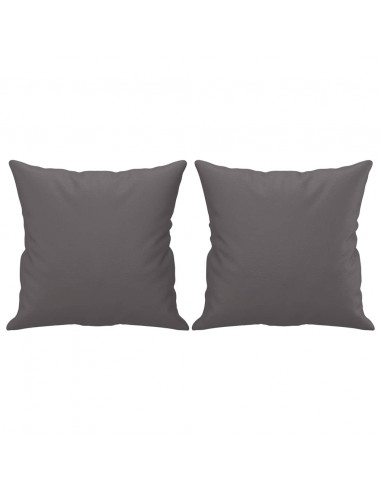Divano a 2 Posti con Cuscini Grigio 120 cm in Similpelle