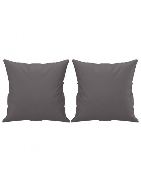 Divano a 2 Posti con Cuscini Grigio 120 cm in Similpelle