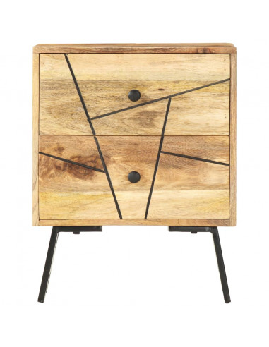 Comodino 40x30x50 cm in Legno Massello di Mango