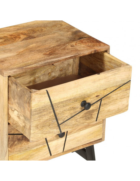 Comodino 40x30x50 cm in Legno Massello di Mango