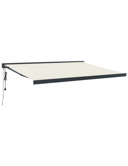 Tenda da Sole Retrattile Crema 4x3 m in Tessuto e Alluminio