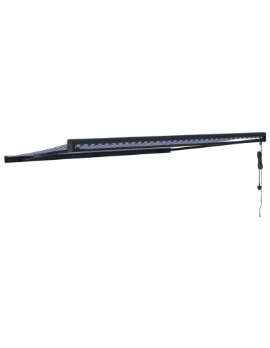 Tenda da Sole Retrattile Blu e Bianca 4x3 m Tessuto e Alluminio