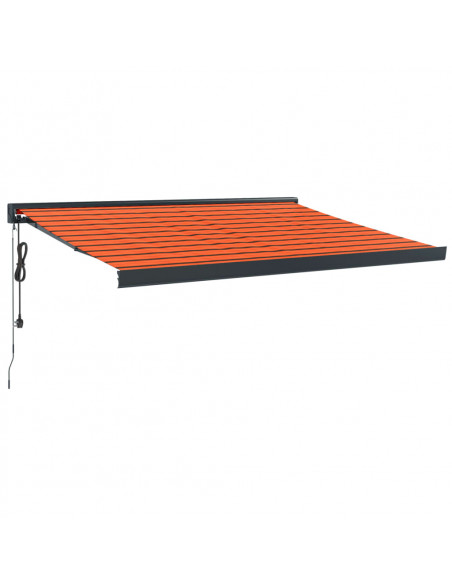 Tenda Retrattile Arancione Marrone 3,5x2,5m Tessuto e Alluminio