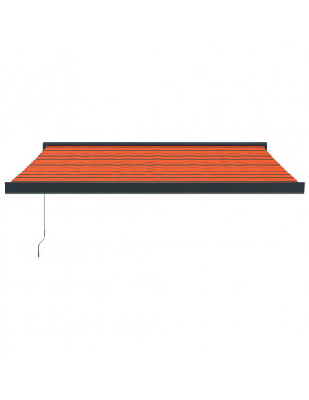 Tenda Retrattile Arancione Marrone 3,5x2,5m Tessuto e Alluminio