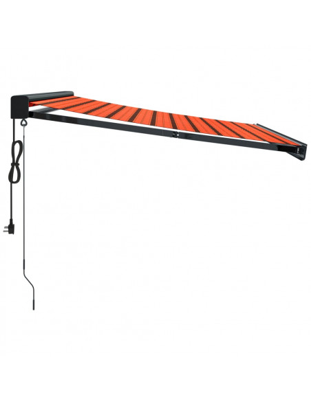 Tenda Retrattile Arancione Marrone 3,5x2,5m Tessuto e Alluminio