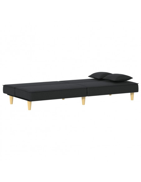 Divano Letto Nero in Tessuto