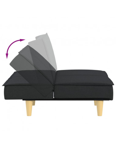 Divano Letto Nero in Tessuto