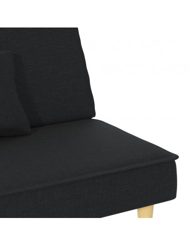 Divano Letto Nero in Tessuto