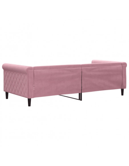 Letto da Giorno Rosa 90x200 cm in Velluto