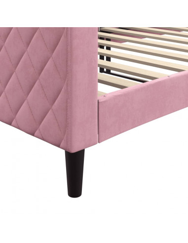 Letto da Giorno Rosa 90x200 cm in Velluto