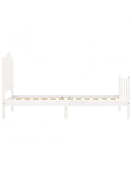 Giroletto con Testiera Bianco 100x200 cm in Legno Massello