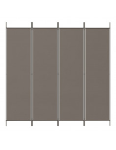Divisorio a 4 Pannelli Antracite 200x220 cm Tessuto 2
